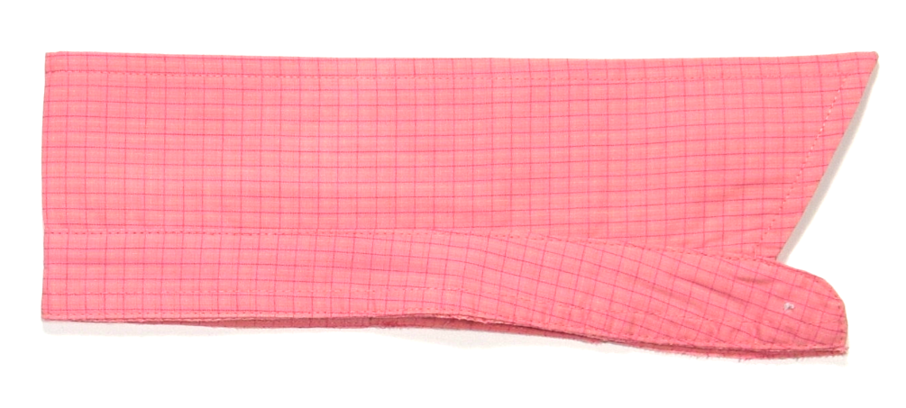 pink shirt collar folded in half