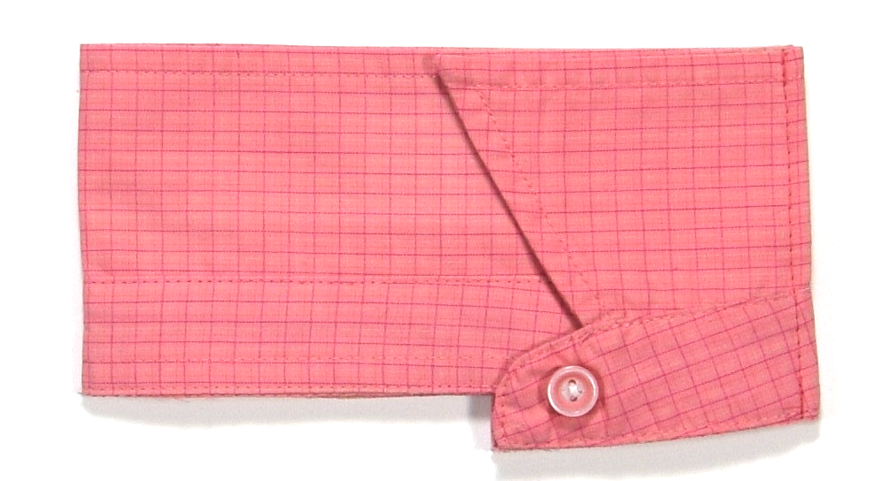 pink shirt collar folded in half