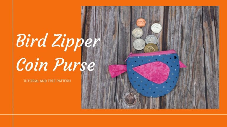Easy Bird Zipper Pouch Coin Purse Tutorial – Free Pattern