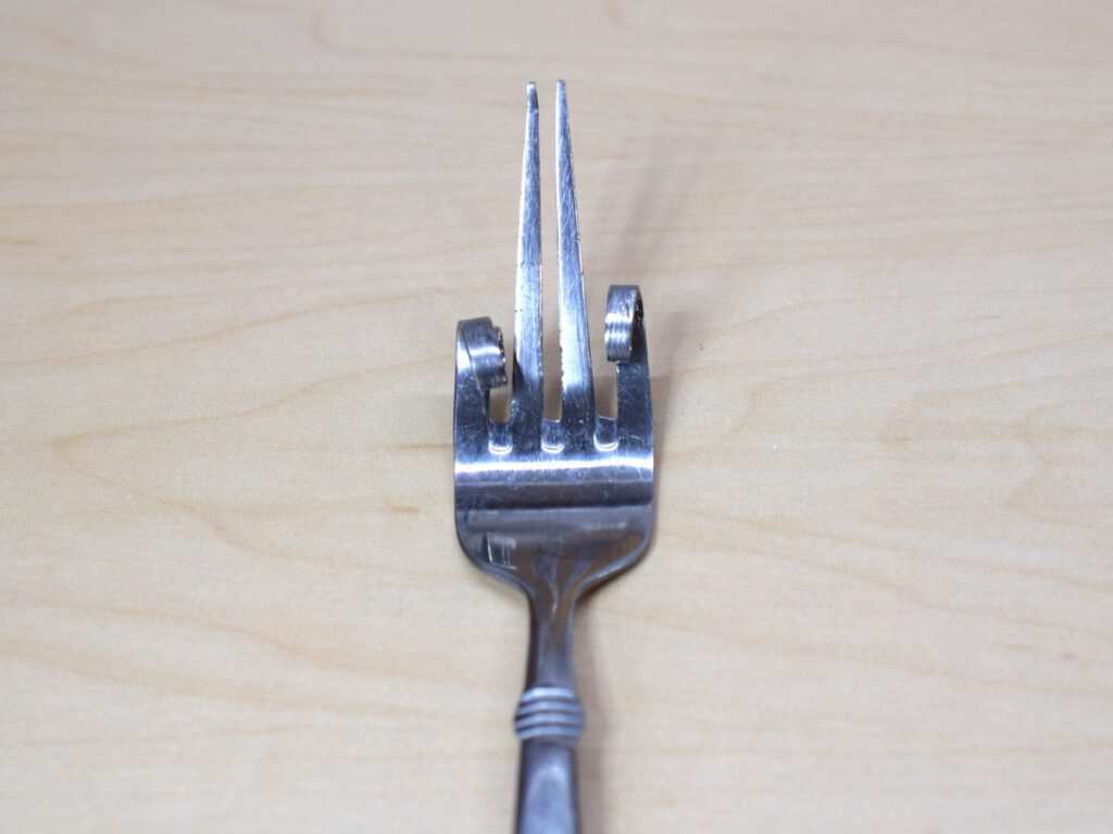 Fork for installing Zipper Pulls Close Up