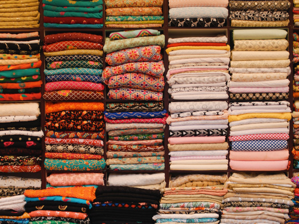 Stacks of fabric